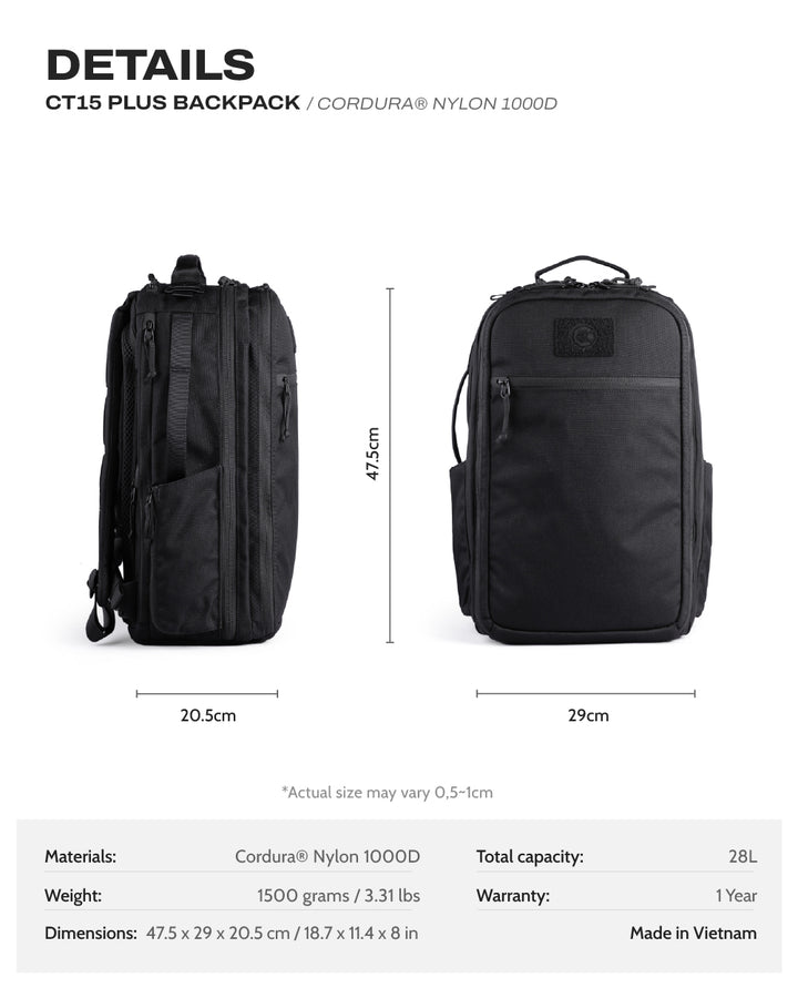 CT15 Plus Backpack - Cordura® Nylon 1000D