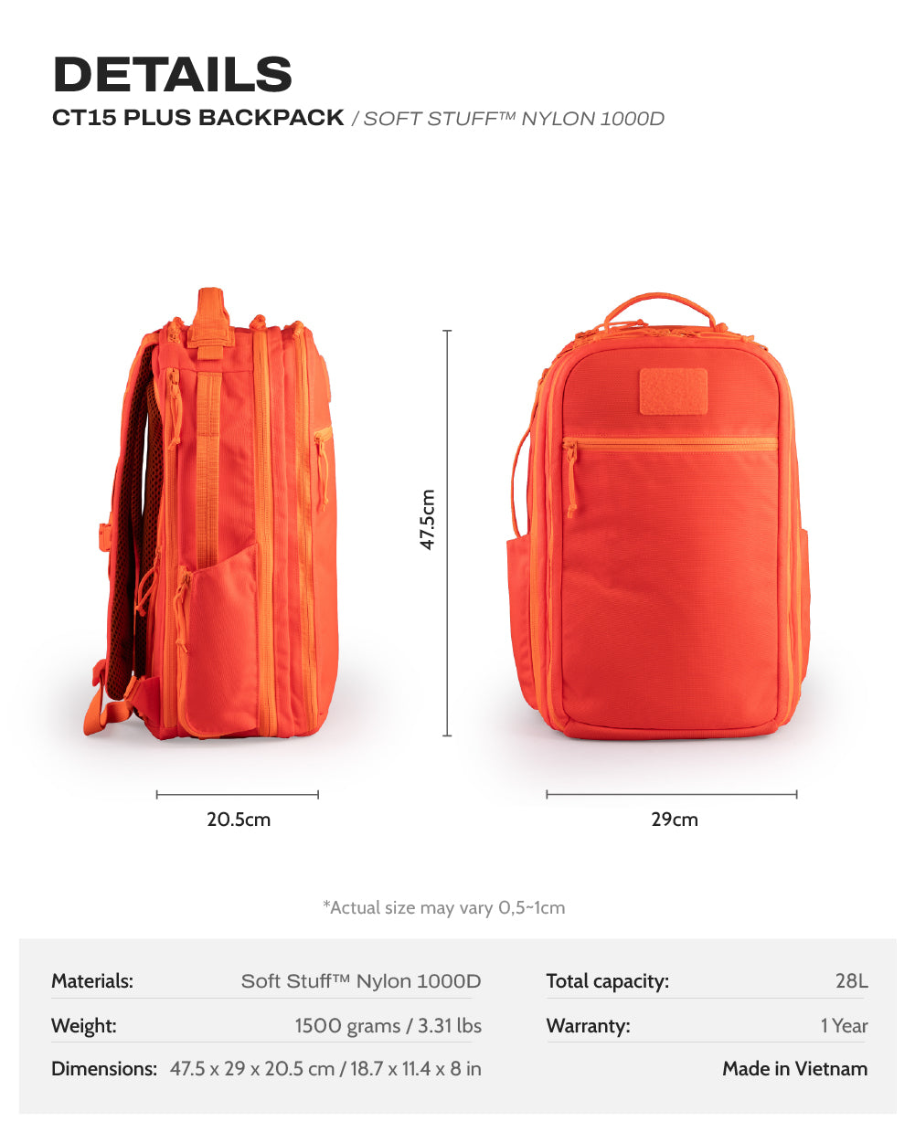 CT21 Plus Backpack - Soft Stuff™ NYLON 1000D