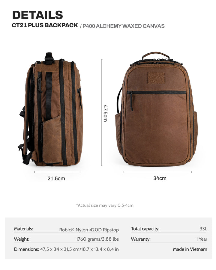 CT21 Plus Backpack - Waxed Canvas
