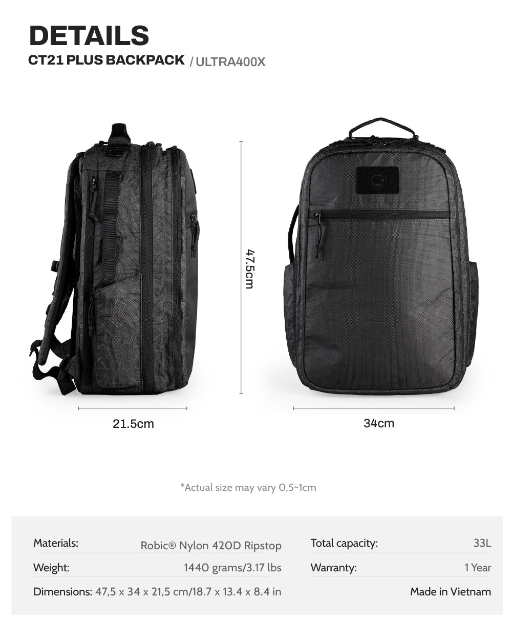 CT21 Plus Backpack - ULTRA400X