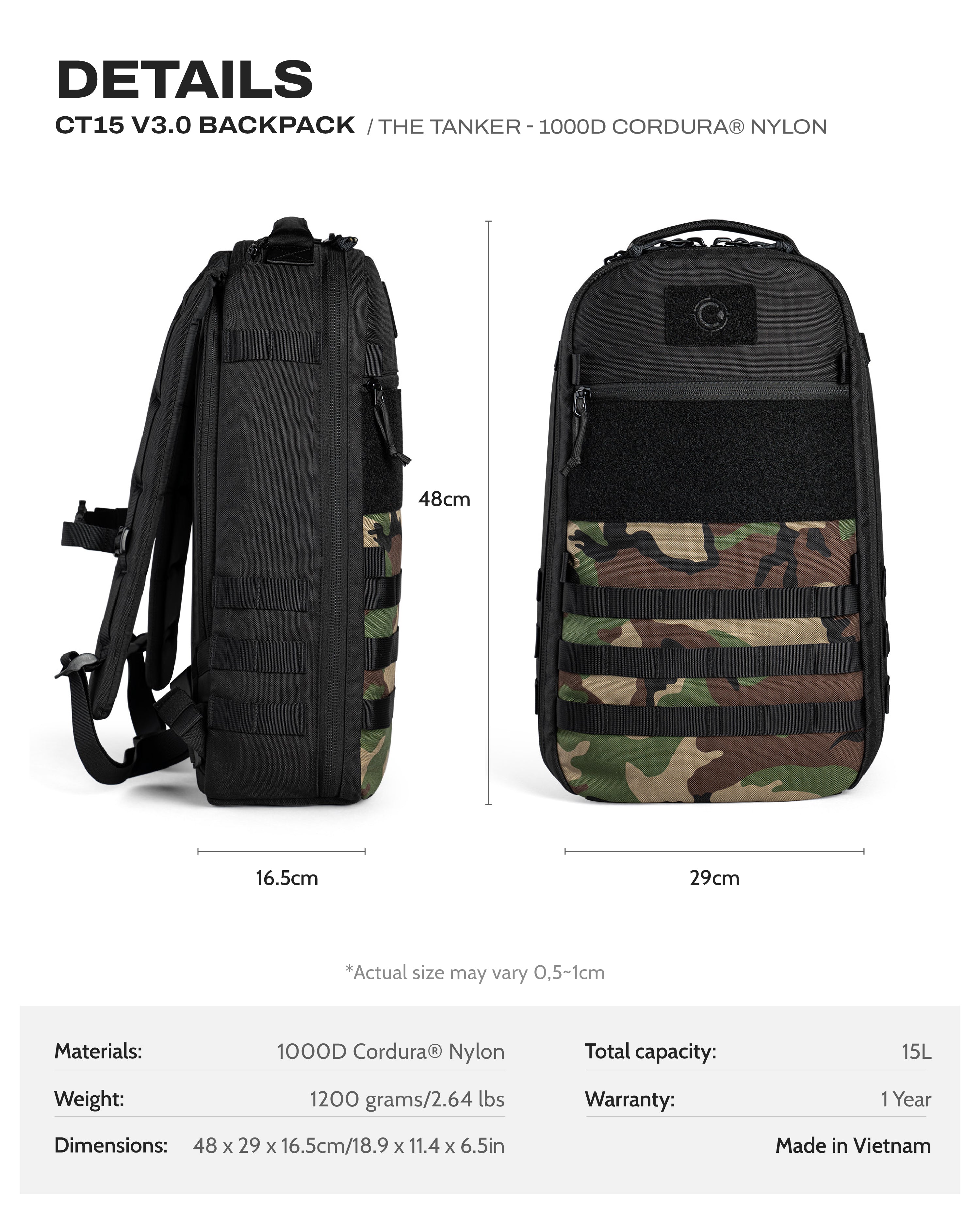 CT15 V3.0 The Tanker - 1000D Cordura® Nylon – Ctactical