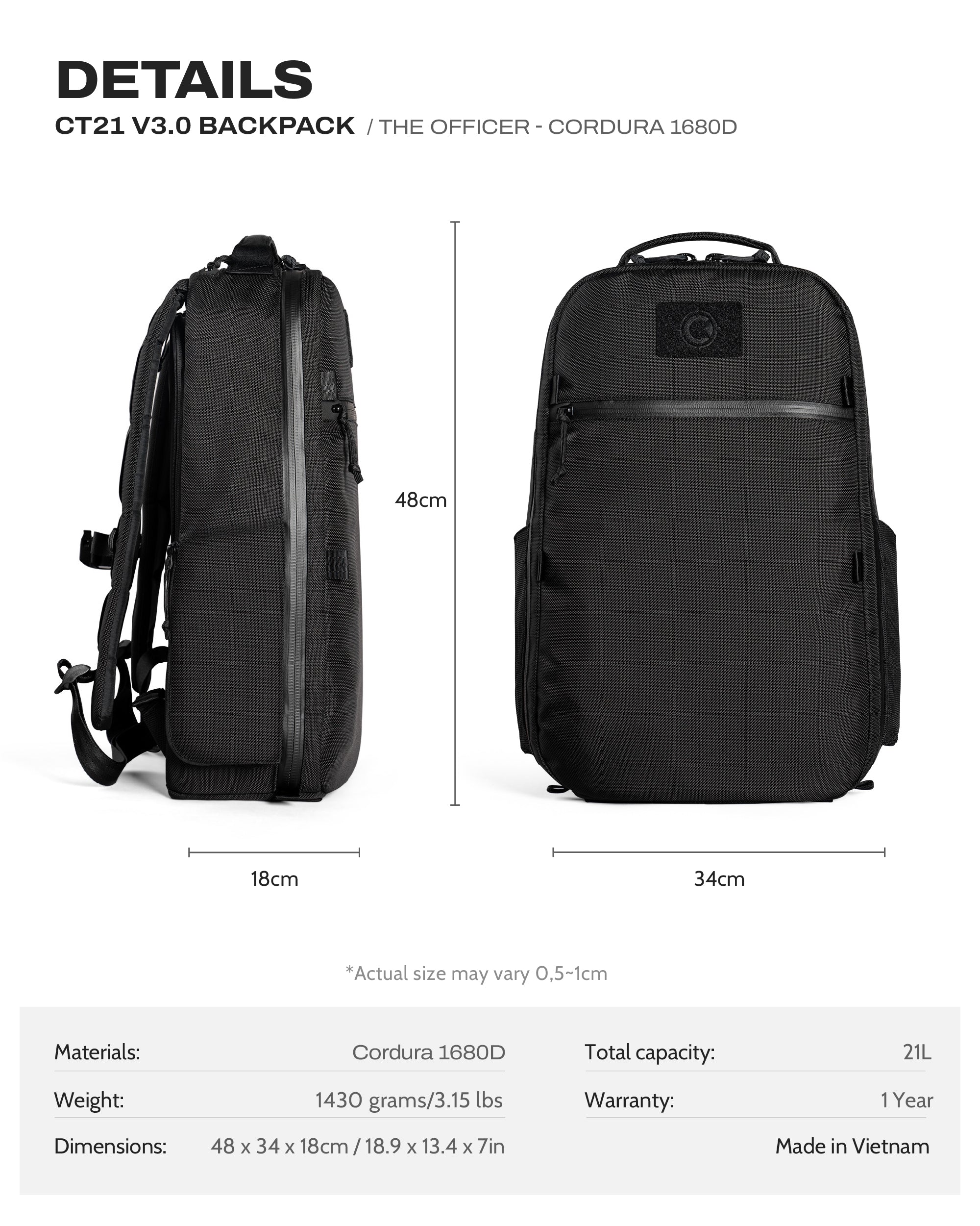 CT21 V3.0 Backpack - THE OFFICER – Ctactical