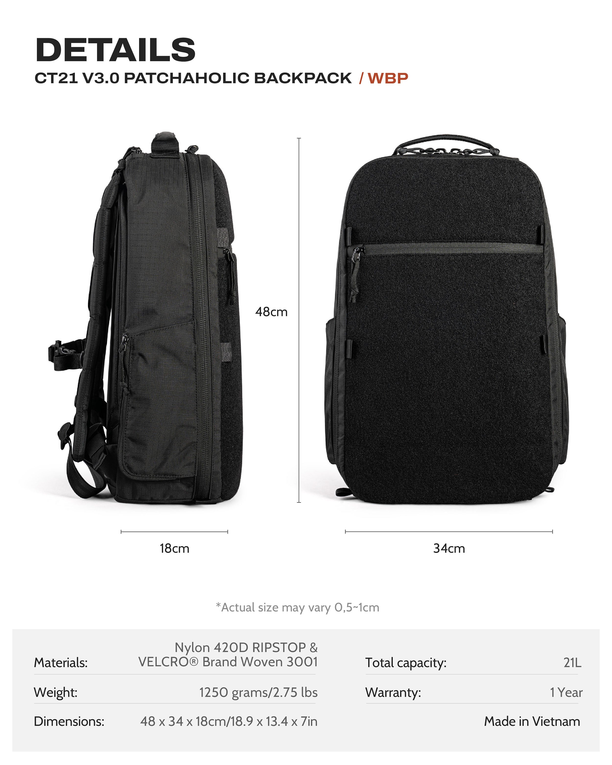 バッグ CTactical CT21 v3.0 CT21 V3.0 Backpack - 500D Cordura